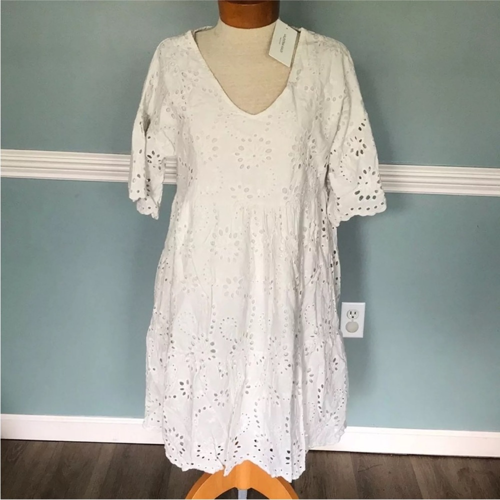 NWT | VALENTINA NALDI Eyelet Dress Size L MADE IN ITALY
